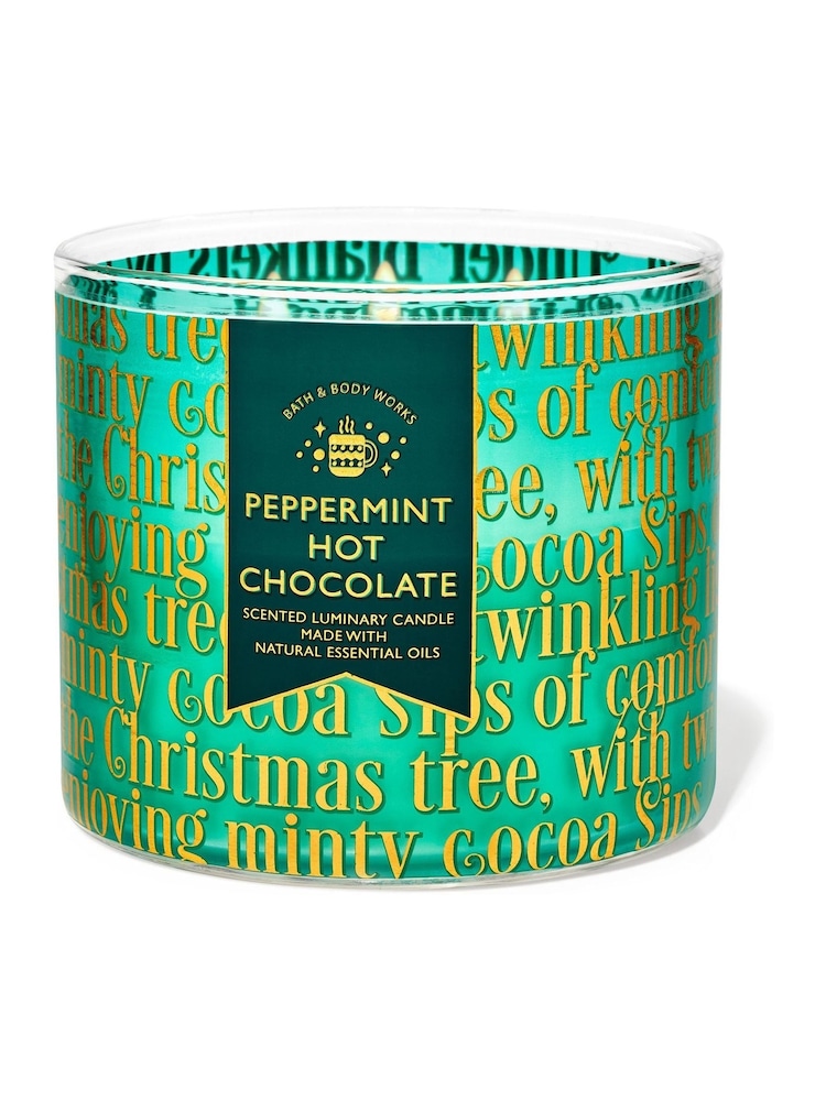 Bath & Body Works Peppermint Hot Chocolate Christmas Novelty 3-Wick Candle 14.5 oz / 411 g - Image 2 of 2