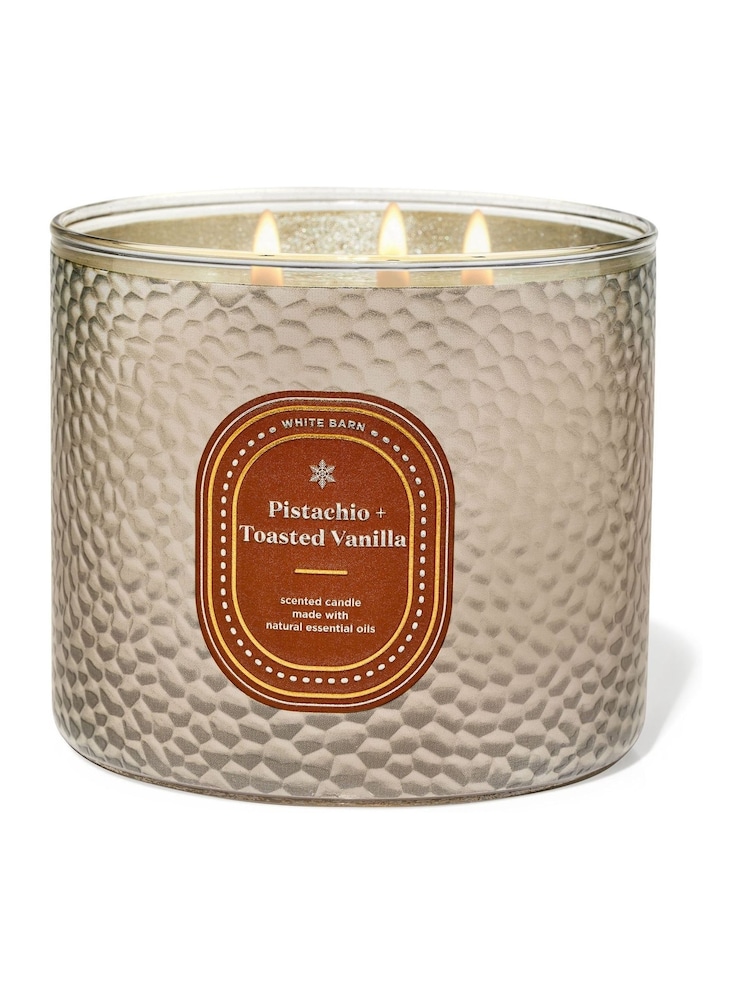 Bath & Body Works Pistachio Toasted Vanilla Christmas Luxe 3-Wick Candle 14.5 oz / 411 g - Image 1 of 1 Bath & Body Works Pistachio Toasted Vanilla Christmas Luxe 3-Wick Candle 14.5 oz / 411 g - Image 1 of 1