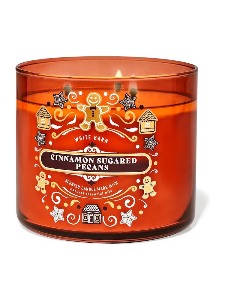 Bath & Body Works Cinnamon Sugared Pecans Christmas Novelty 3-Wick Candle 14.5 oz / 411 g - Image 1 of 1