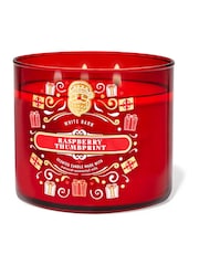 Bath & Body Works Raspberry Thumb Print Christmas Novelty 3-Wick Candle 14.5 oz / 411 g - Image 1 of 1