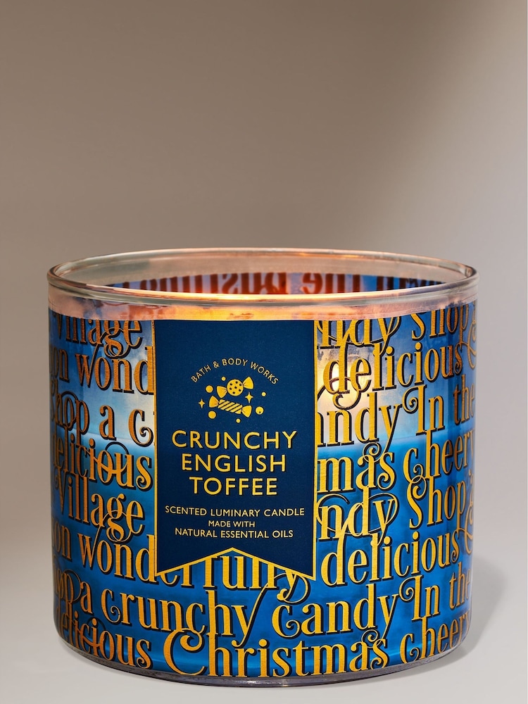 Bath & Body Works Crunchy English Toffee Christmas Novelty 3-Wick Candle 14.5 oz / 411 g - Image 1 of 2 Bath & Body Works Crunchy English Toffee Christmas Novelty 3-Wick Candle 14.5 oz / 411 g - Image 1 of 2