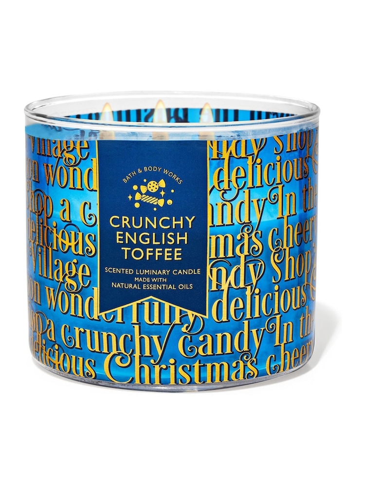 Bath & Body Works Crunchy English Toffee Christmas Novelty 3-Wick Candle 14.5 oz / 411 g - Image 2 of 2 Bath & Body Works Crunchy English Toffee Christmas Novelty 3-Wick Candle 14.5 oz / 411 g - Image 2 of 2