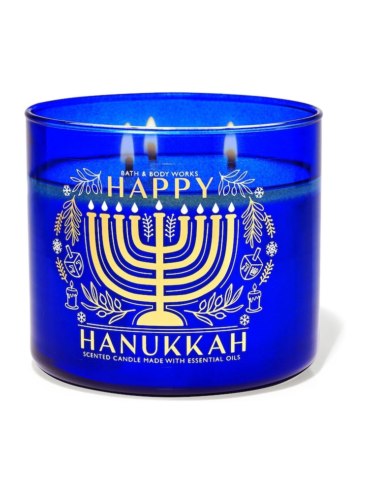 Bath & Body Works Happy Hannukah Christmas Novelty Works 3-Wick Candle 14.5 oz / 411 g - Image 1 of 1