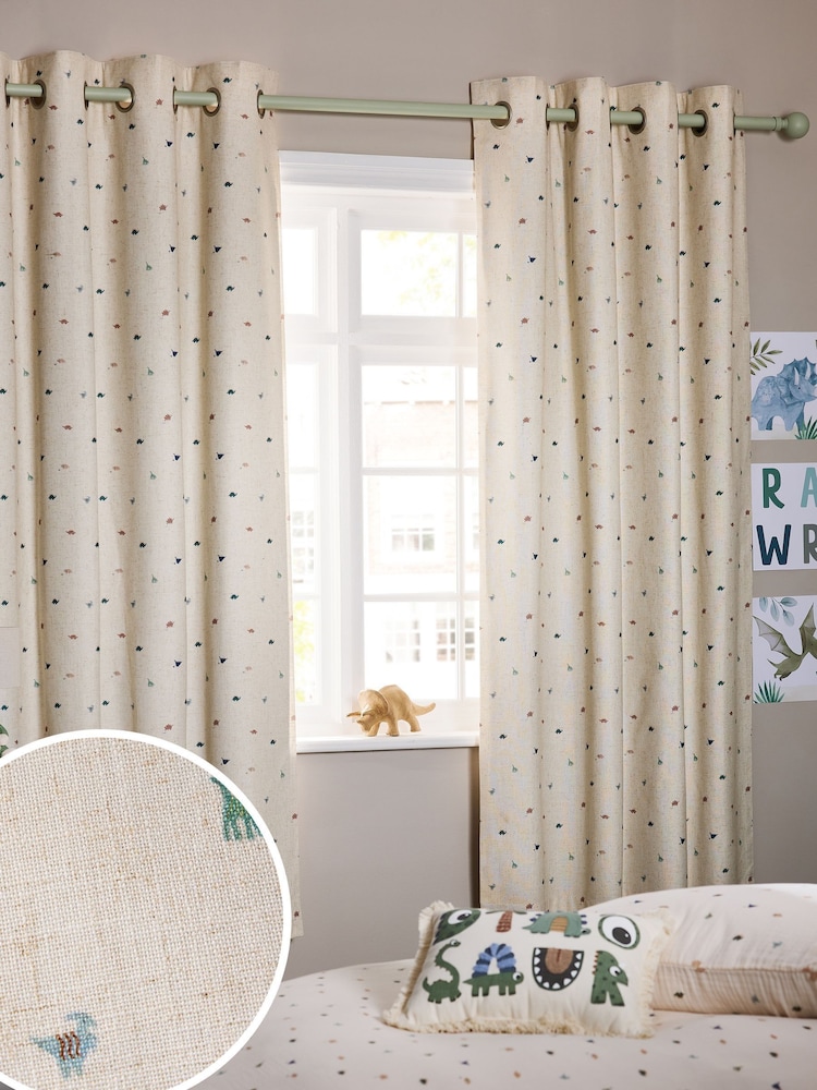Mini Dino Eyelet Blackout Curtains - Image 1 of 7 Mini Dino Eyelet Blackout Curtains - Image 1 of 7