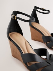 Schwarz - Forever Comfort® Premium Leather With Motionflex Strap Detail Wedges - Bild 3 von 5