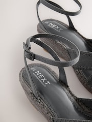 Blue Forever Comfort® Round Toe Cross-Over Espadrilles Wedges - Image 3 of 5