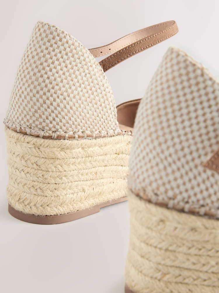 Sand Standard/Wide Fit Forever Comfort® Closed Toe Platform Espadrille Wedges - Image 7 of 8