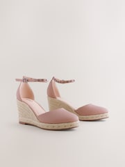 Pink Forever Comfort® Round Toe Espadrille Stud Detail Wedges - Image 1 of 5