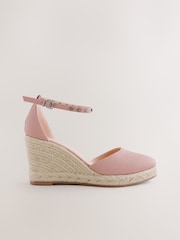 Pink Forever Comfort® Round Toe Espadrille Stud Detail Wedges - Image 3 of 5