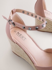 Pink Forever Comfort® Round Toe Espadrille Stud Detail Wedges - Image 4 of 5