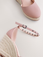 Pink Forever Comfort® Round Toe Espadrille Stud Detail Wedges - Image 5 of 5