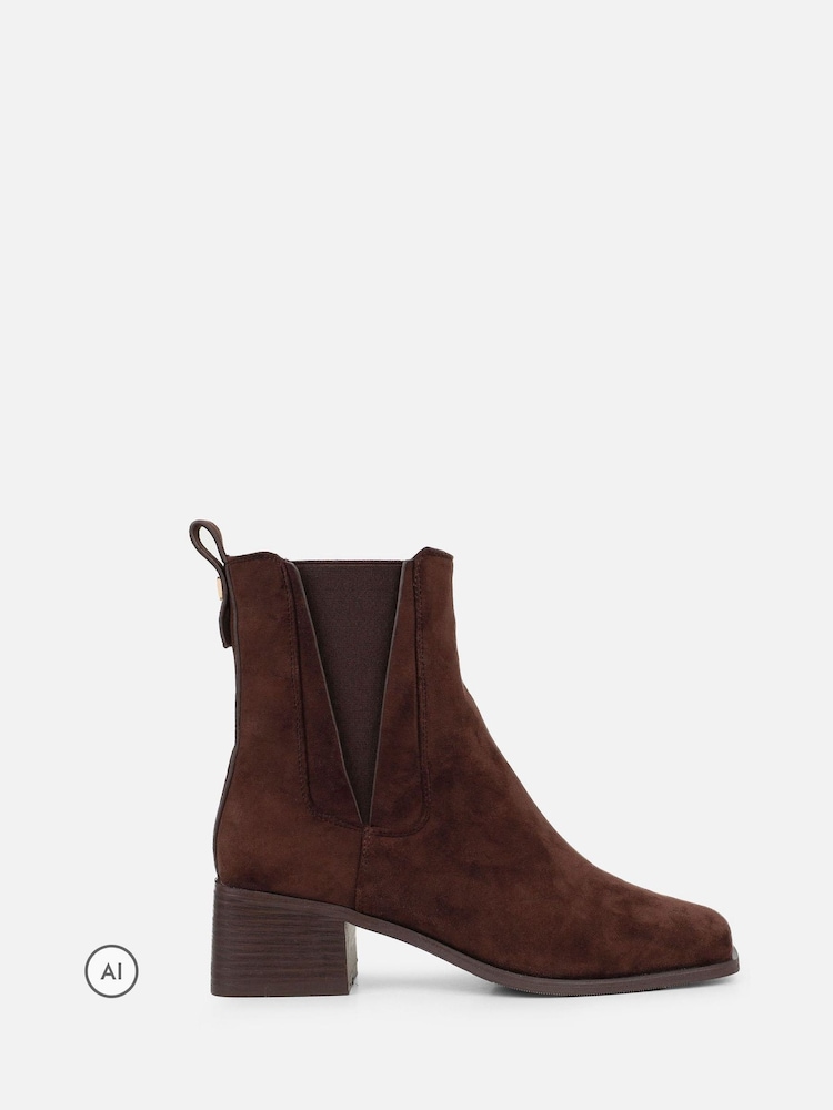 Simmi London Brown Tyler Block Heel Chelsea Boots - Image 2 of 4 Simmi London Brown Tyler Block Heel Chelsea Boots - Image 2 of 4