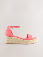 Coral Pink Forever Comfort® Round Toe Flatform Espadrilles Wedges Sandals - Image 6 of 8