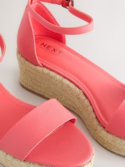 Coral Pink Forever Comfort® Round Toe Flatform Espadrilles Wedges Sandals - Image 8 of 8