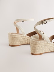 Neutral Forever Comfort® Round Toe Cross-Over Espadrilles Wedges - Image 4 of 4