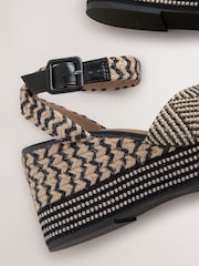 Black/White Forever Comfort® Square Toe Platform Espadrille Wedges - Image 5 of 5