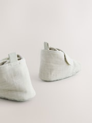 Neutral Muslin Muslin Touch Fastening Baby Bootie Shoes (0-2mths) - Image 5 of 5