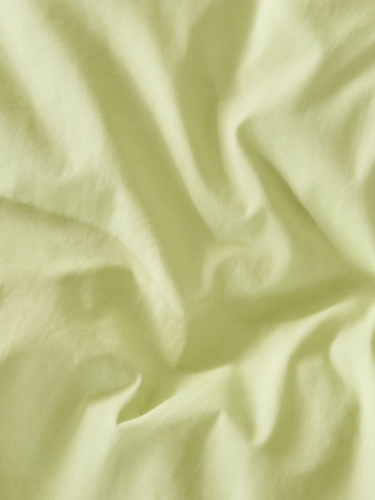Lime Green Cotton Rich Plain Duvet Cover and Pillowcase Set - Image 3 of 4