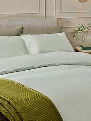 Sage Green Cool Touch 200 Thread Count Duvet Cover and Pillowcase Set - Image 2 of 4