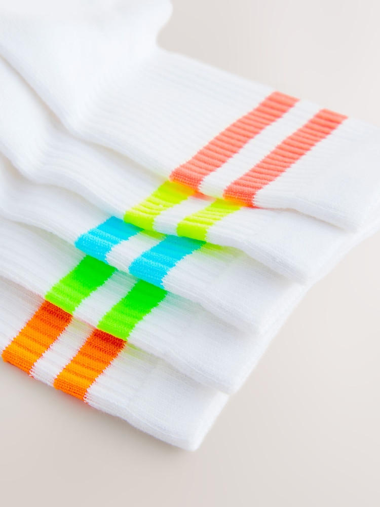 Amarillo intenso/verde/azul - Pack de 5 calcetines de alto contenido en algodón con diseño ribeteado de canalé y plantilla acolchada - Imagen 2 de 3 Amarillo intenso/verde/azul - Pack de 5 calcetines de alto contenido en algodón con diseño ribeteado de canalé y plantilla acolchada - Imagen 2 de 3