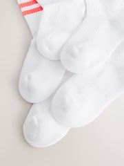 Bright Yellow/Green/Blue Cushioned Footbed Cotton Rich Ribbed Tipped Socks 5 Pack - Image 3 of 3