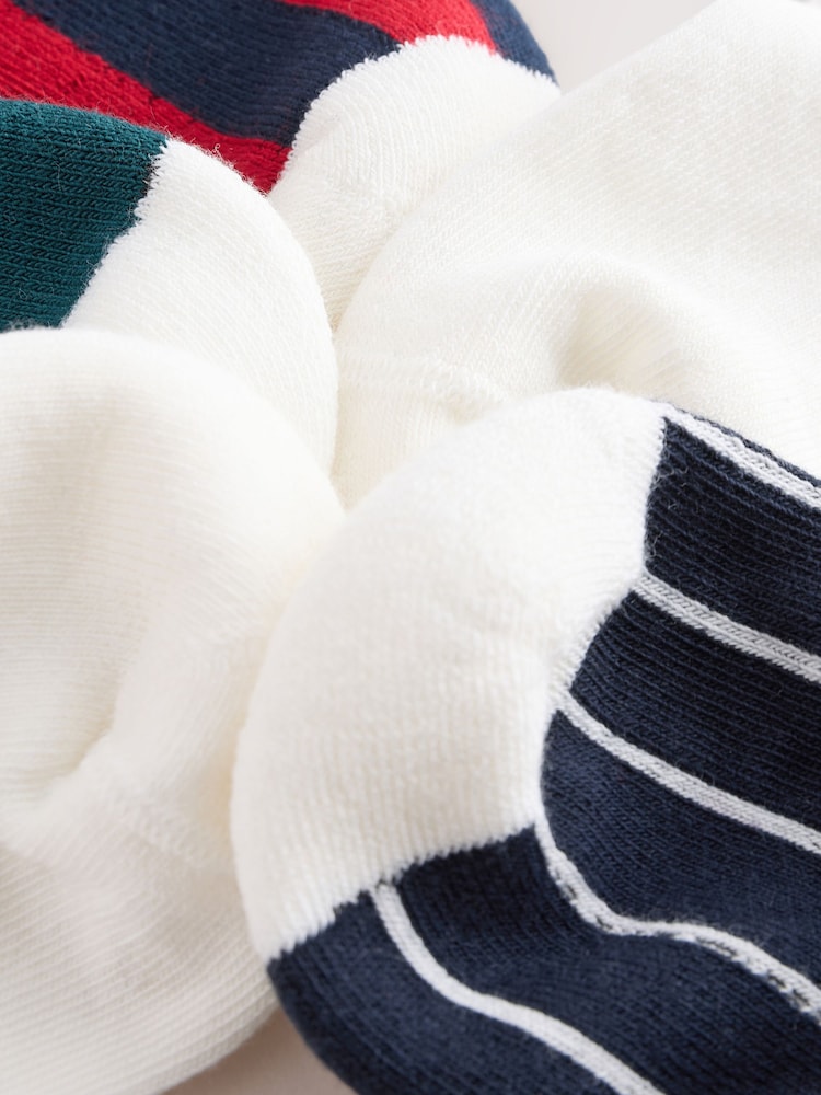 Black/Red Cushioned Footbed Stripe Socks 5 Pack - Image 2 of 3