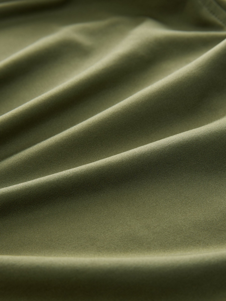 Khaki Green Front Split V-Neck Dress - Image 2 of 3