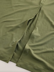 Khaki Green Front Split V-Neck Dress - Image 3 of 3