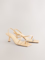 Buttermilk Yellow Toe Loop Heeled Sandals - Image 1 of 5