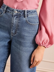 Love & Roses Mid Wash Wide Palazzo Leg Jeans - Image 4 of 5