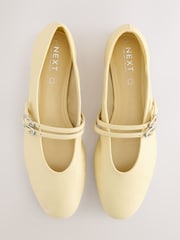 Buttermilk Yellow Standard Fit Forever Comfort® Leather Round Toe Mary Jane Shoes - Image 1 of 5