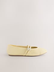 Buttermilk Yellow Standard Fit Forever Comfort® Leather Round Toe Mary Jane Shoes - Image 3 of 5