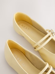 Buttermilk Yellow Standard Fit Forever Comfort® Leather Round Toe Mary Jane Shoes - Image 4 of 5