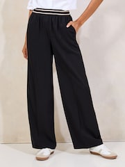 Lipsy Black Elasticated Waist Metallic Detail Joggers - Image 1 of 4