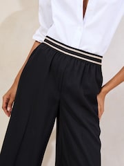 Lipsy Black Elasticated Waist Metallic Detail Joggers - Image 2 of 4