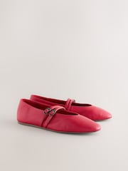 Red Standard Fit Forever Comfort® Leather Round Toe Mary Jane Shoes - Image 6 of 9