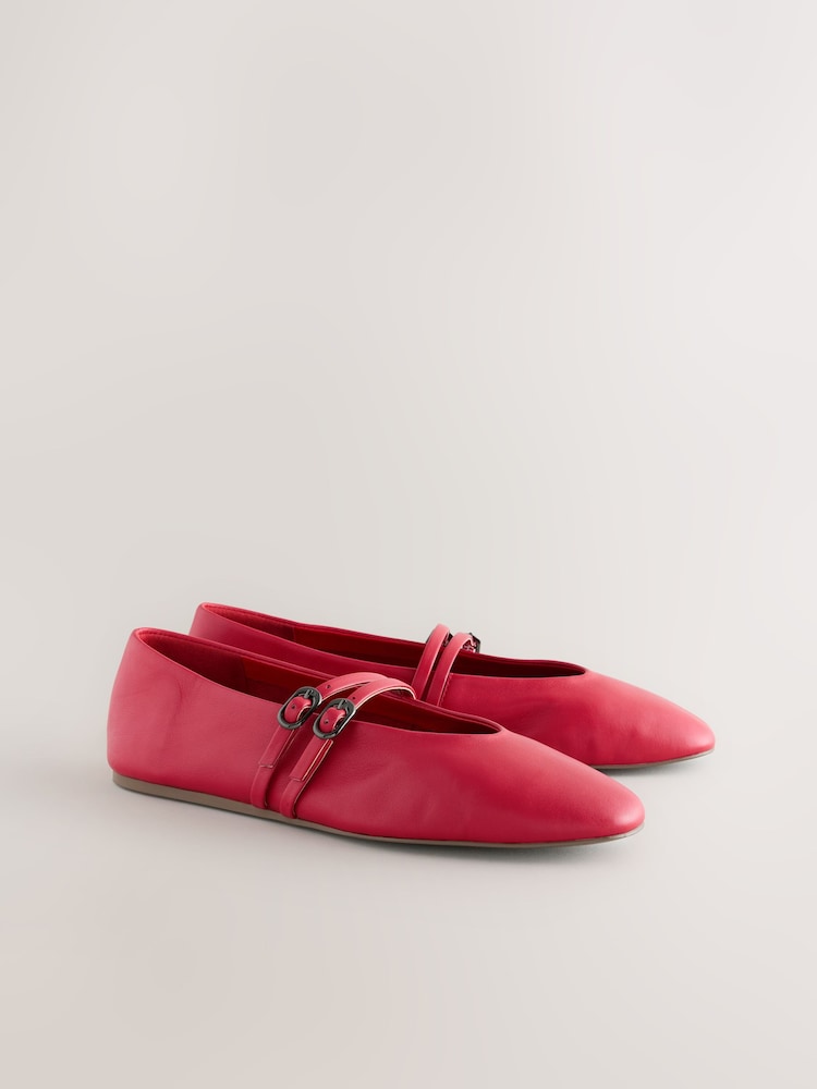 Rouge - Chaussures Mary Jane en cuir à bout rond Forever Comfort® - Image 6 of 9