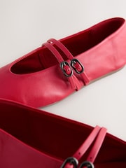 Red Standard Fit Forever Comfort® Leather Round Toe Mary Jane Shoes - Image 8 of 9