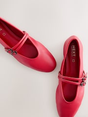 Red Standard Fit Forever Comfort® Leather Round Toe Mary Jane Shoes - Image 9 of 9