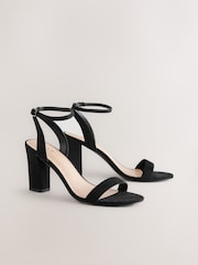 Black Standard/Wide Fit Forever Comfort® Block Heel Sandals - Image 3 of 7