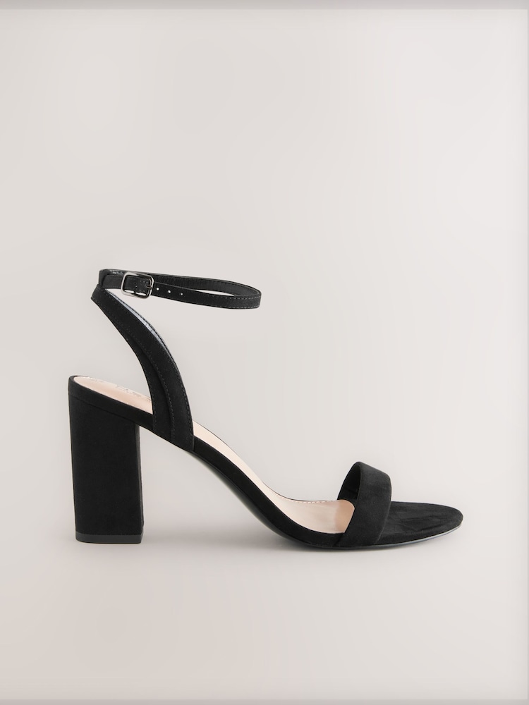 Black Standard/Wide Fit Forever Comfort® Block Heel Sandals - Image 4 of 7