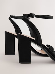Black Standard/Wide Fit Forever Comfort® Block Heel Sandals - Image 6 of 7