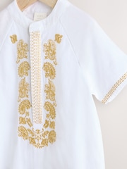 Blanc - Barboteuse pour bébé occasion (0 mois-2 ans) - Image 3 de 8