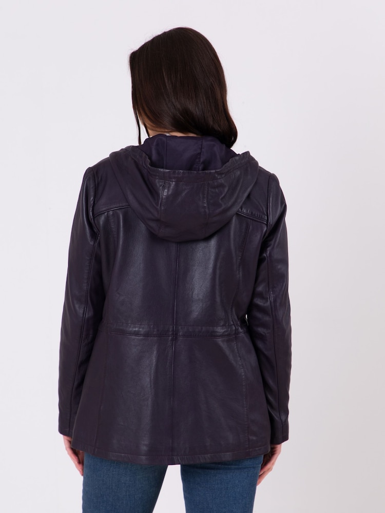 Lakeland Leather Purple Patterdale Hooded Coat - Image 2 of 8