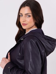 Lakeland Leather Purple Patterdale Hooded Coat - Image 6 of 8