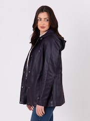 Lakeland Leather Purple Patterdale Hooded Coat - Image 8 of 8