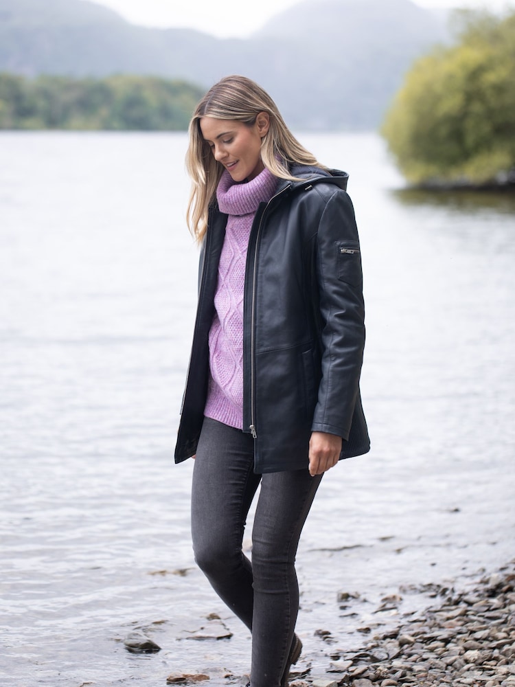 Lakeland Leather Blue Fairtown Hooded COATS - Image 3 of 8