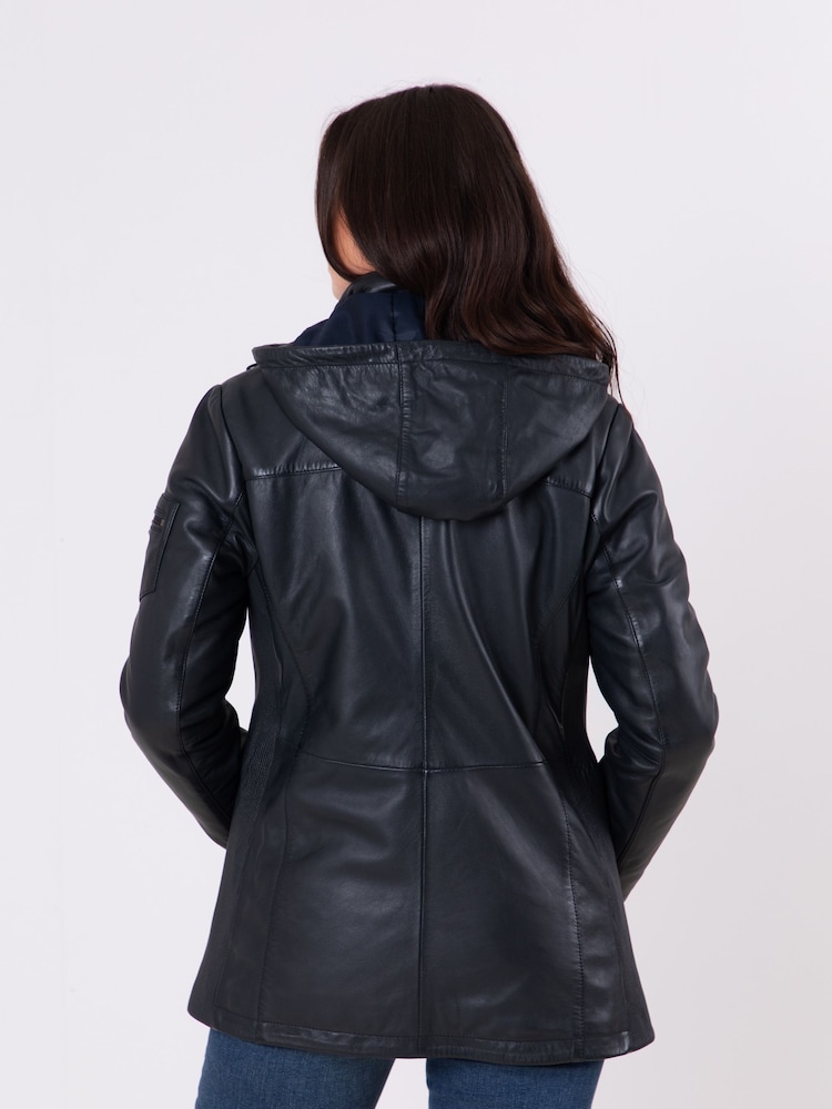 Lakeland Leather Blue Fairtown Hooded COATS - Image 4 of 8