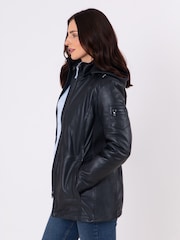 Lakeland Leather Blue Fairtown Hooded COATS - Image 5 of 8