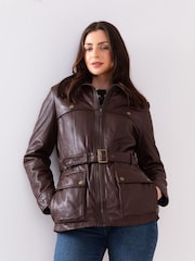 Lakeland Leather Brown Temple Belted COATS - Image 2 of 8